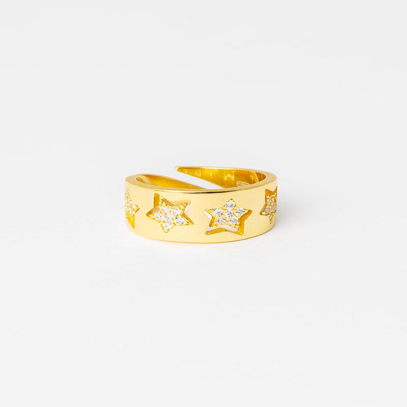 STAR RING IN GOLD WITH ZIRCON