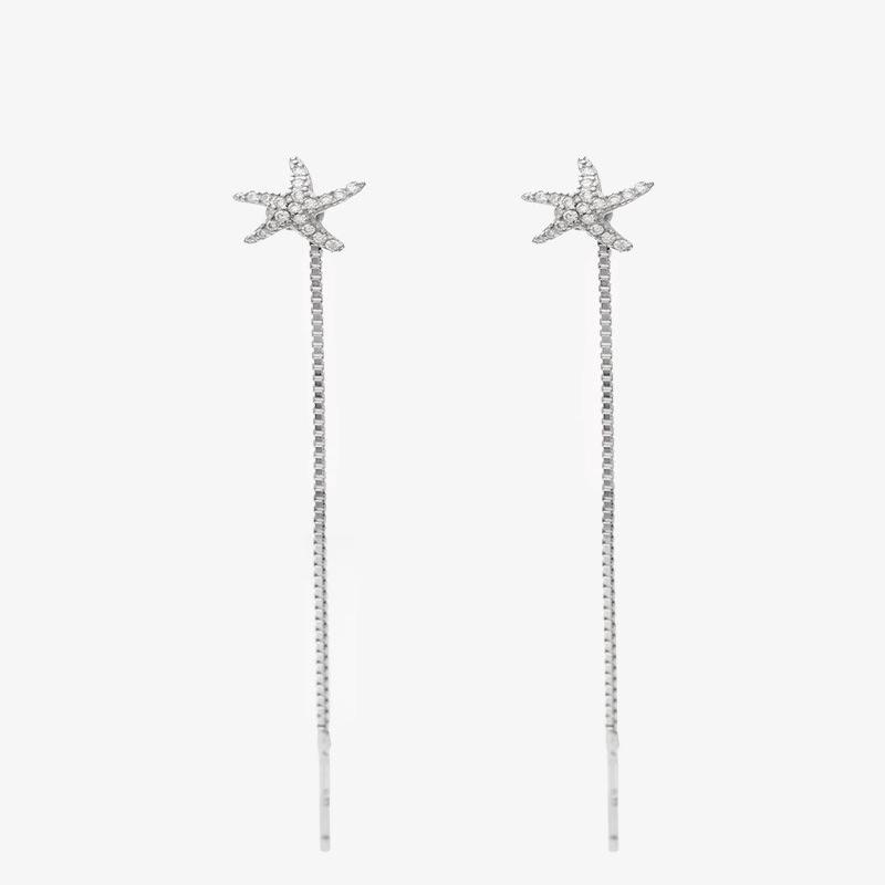STARFISH EARRINGS IN SILVER WITH PENDANT