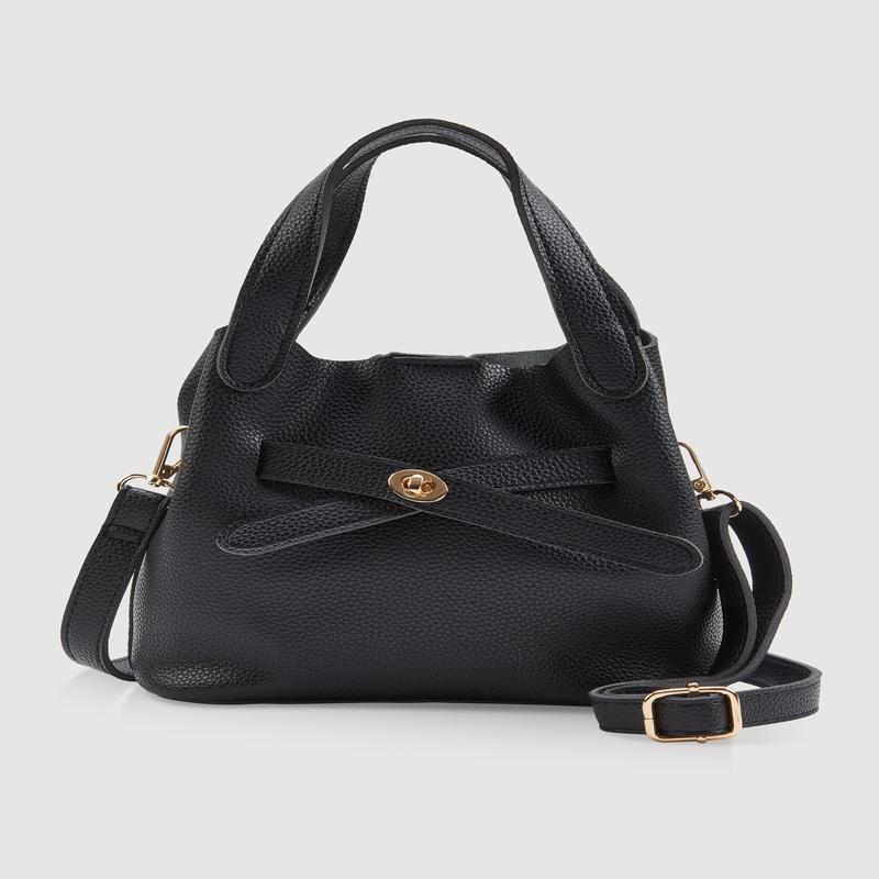 Criss Cross Strap Detail Convertible Bucket Bag
