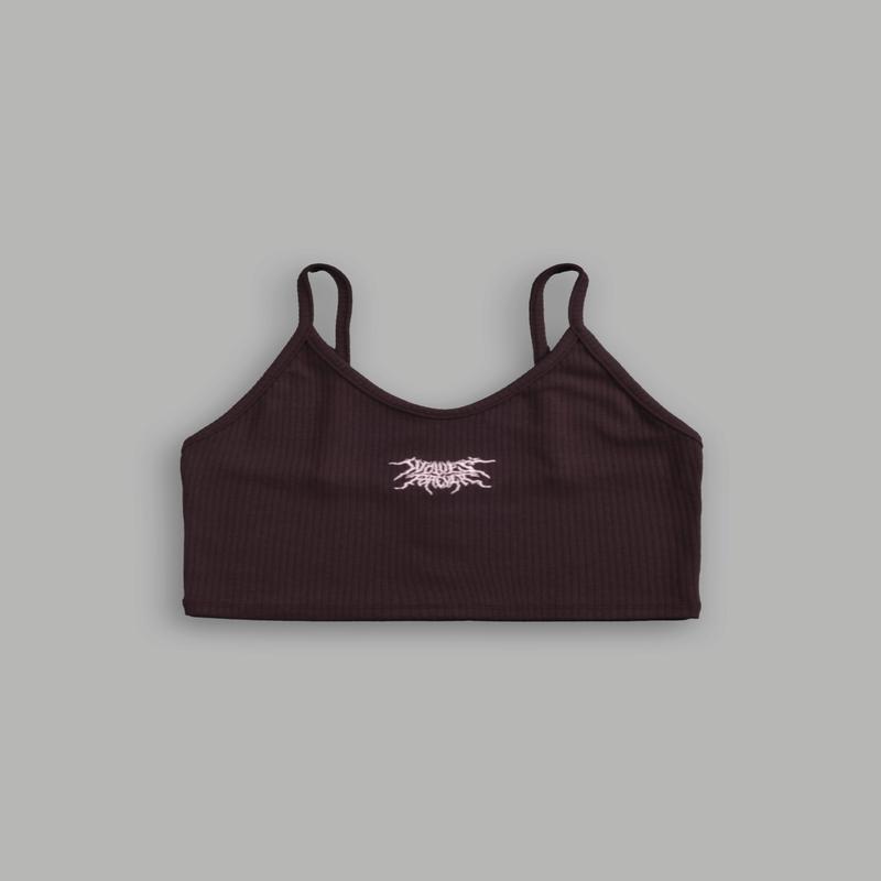 Forged From Iron Spaghetti Crop Tank in Darc Garnet