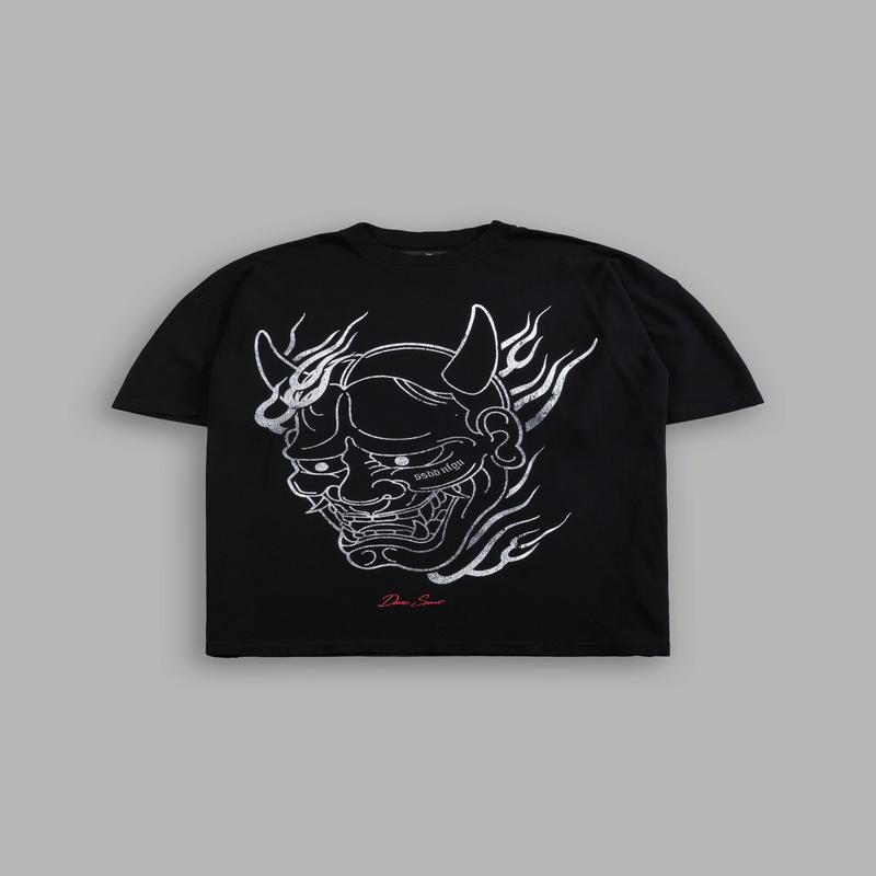Oni Fire "Premium" Oversized Tee in Black