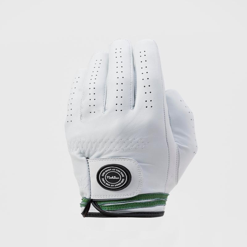 NOHOW GOLF LEFT GLOVE IN WHITE AND GREEN