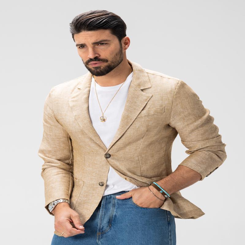 TITOS SINGLE BREASTED BLAZER IN KHAKI