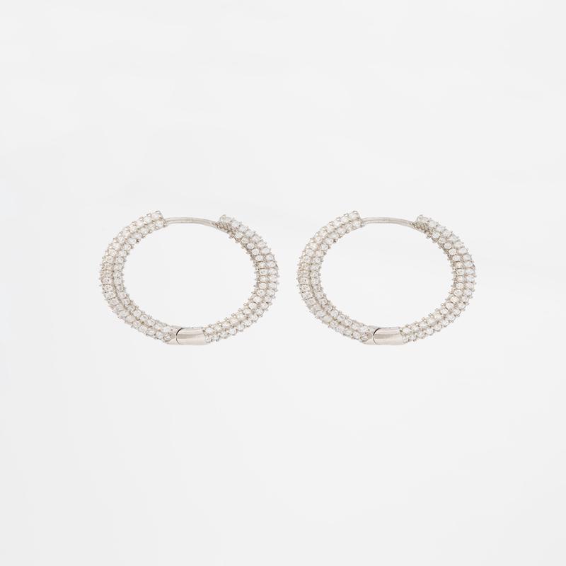 SANDIE CIRCLE EARRINGS IN SILVER