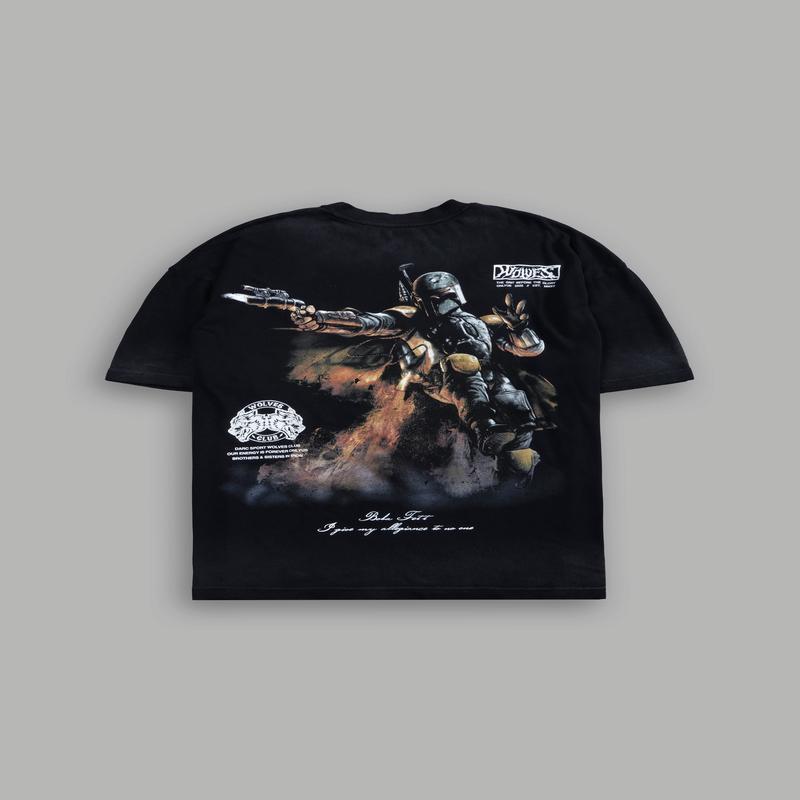 Boba Fett "Premium" Oversized Tee in Black Drift Wash