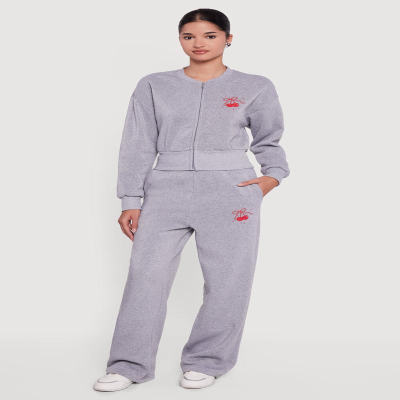 Cherry Graphic Straight Leg Sweatpants