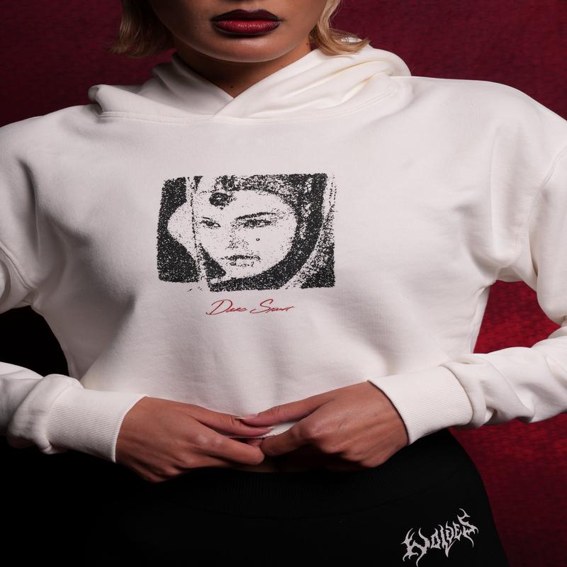 The Queen "Wyoming" (Cropped) Hoodie in Cream