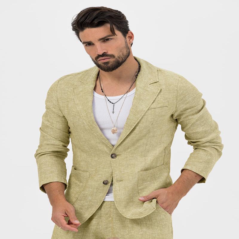 TITOS SINGLE BREASTED BLAZER IN GREEN