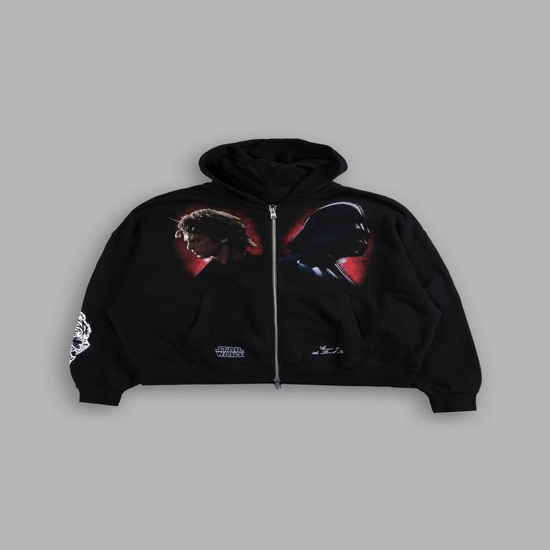 Turn Dark Vex Double Zip Hoodie in Black