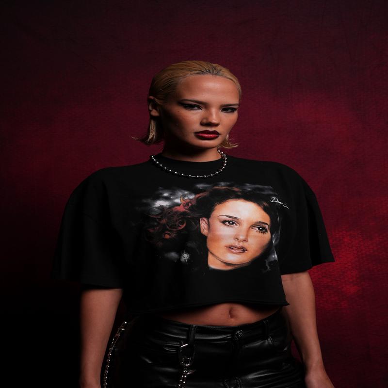 Padme "Premium" Oversized (Cropped) Tee in Black