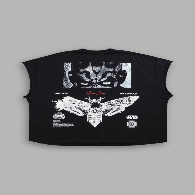 Maul And The Moth "Grunge" Cut Off Tee in Black