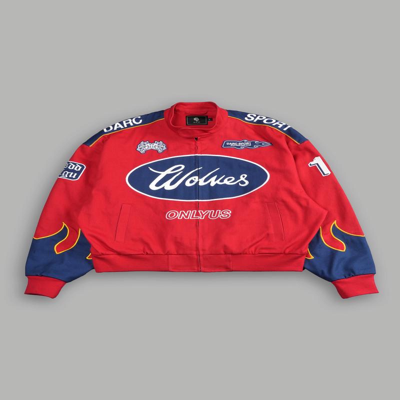 Ride The Fire Gordon Racing Jacket in Roman Red/Blue