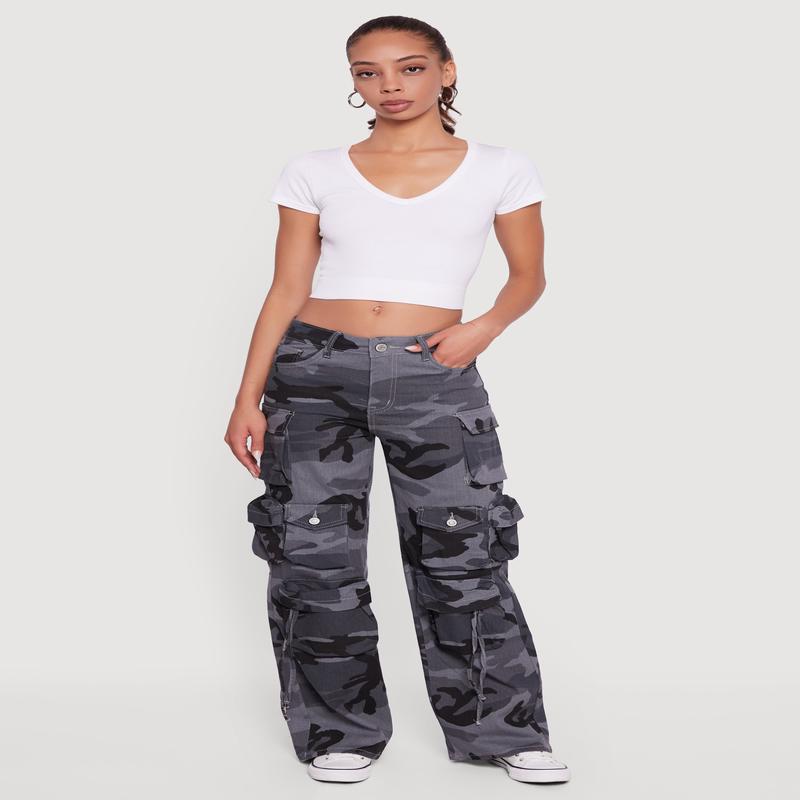 VIP Camouflage Cargo Pocket Straight Leg Jeans