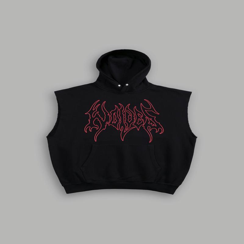 Hesh Forever "Pierce" Cap Sleeve Hoodie in Black