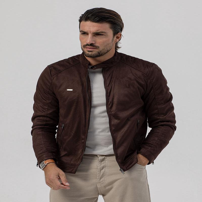 KYRIE BIKER JACKET IN BROWN