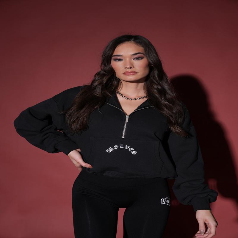 Wolf Chopper Oversized "Everson" Mockneck Sweater in Black