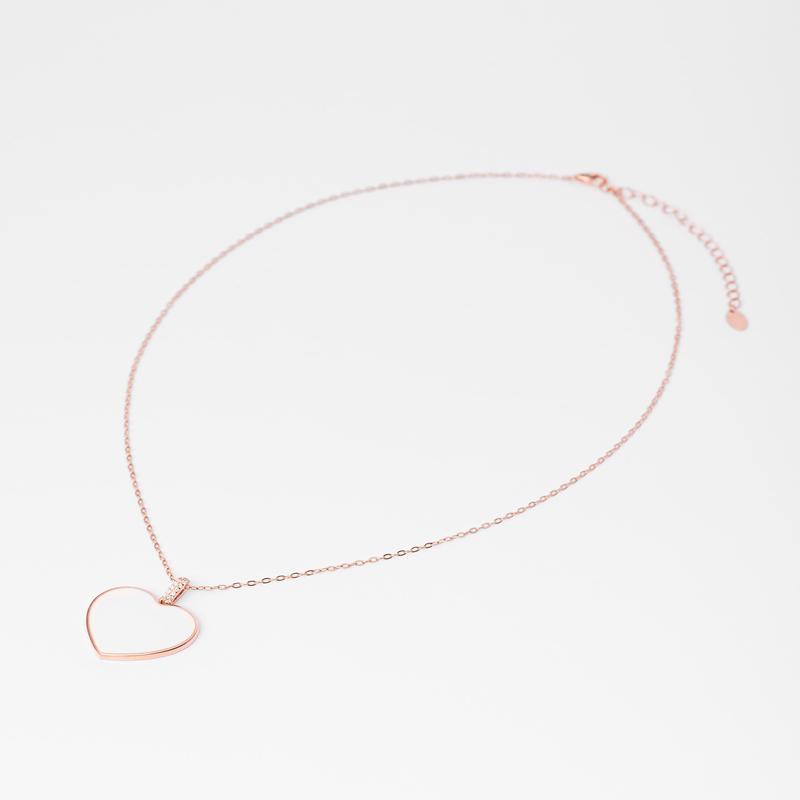ELODIE NECKLACE IN ROSE GOLD WITH WHITE HEART
