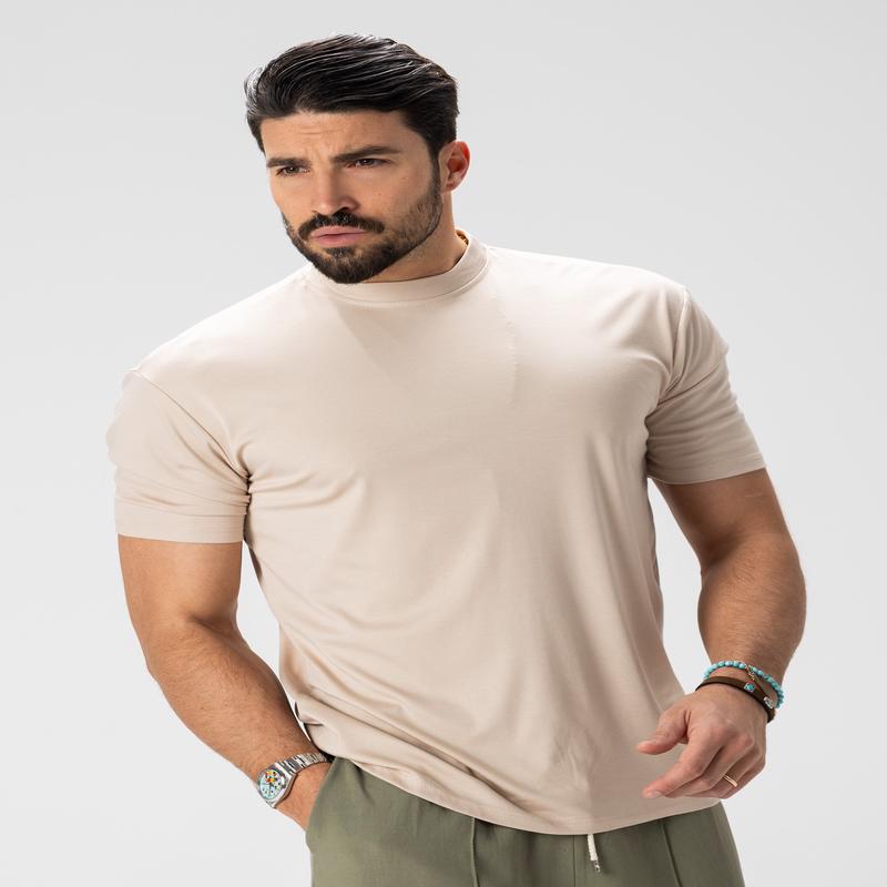 GILES BASIC T-SHIRT IN BEIGE