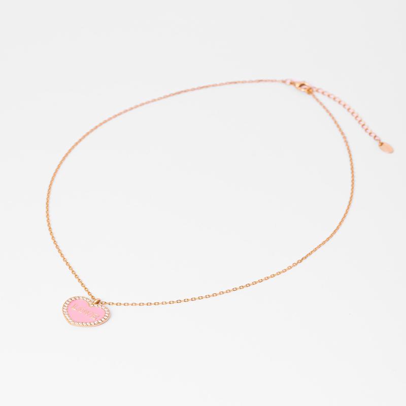 KAYLA NECKLACE IN GOLD WITH ROSE HEART