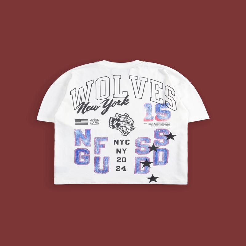 New York New York "Premium" Oversized Tee in Cream