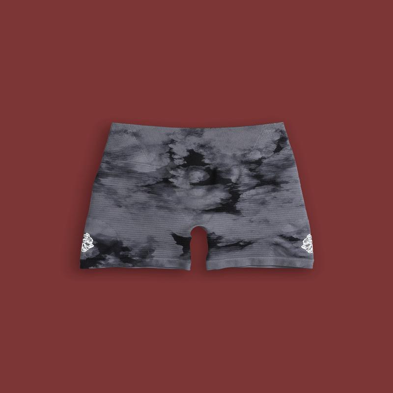Dual Everson Seamless "Valencourt" Shorts in Black Ghost Clouds
