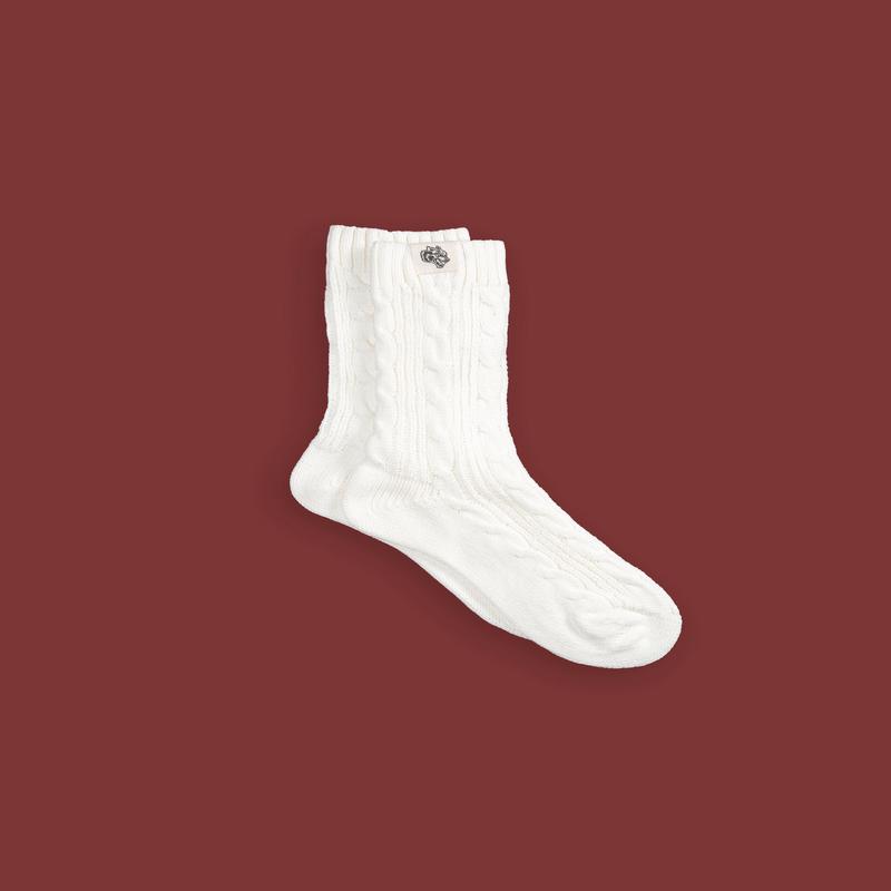 Wolf Patch Evey Socks in Cream