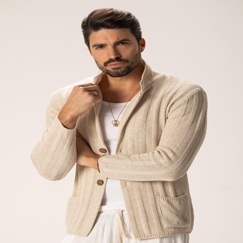 EISUKE KNITTED BLAZER IN BEIGE