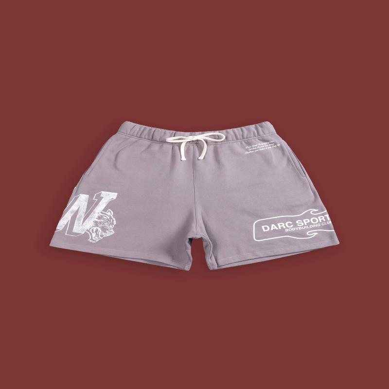 Riders Oversized Post Lounge Sweat Shorts in Pale Gray