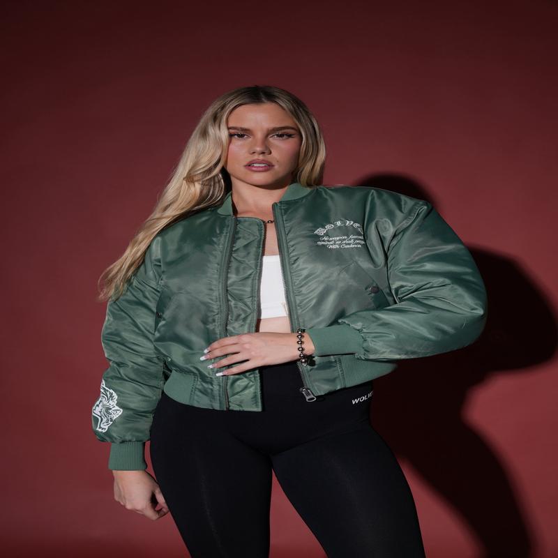 She Chopper Trin Bomber Jacket in Rosemary