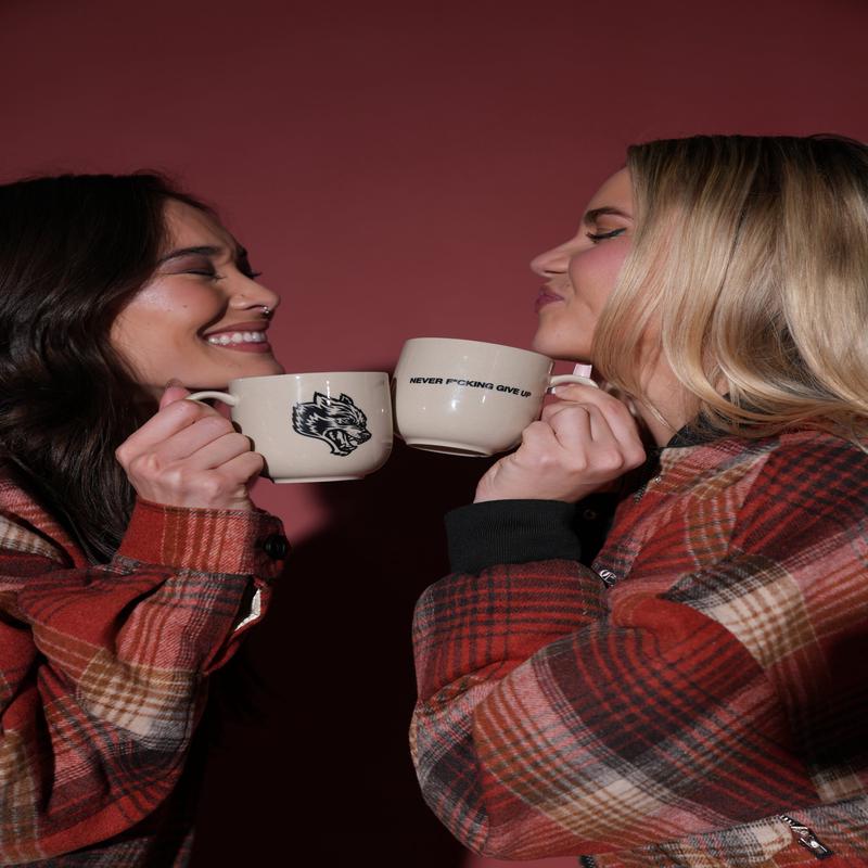 Wolf Head Coffee Cup Set in Black/Black