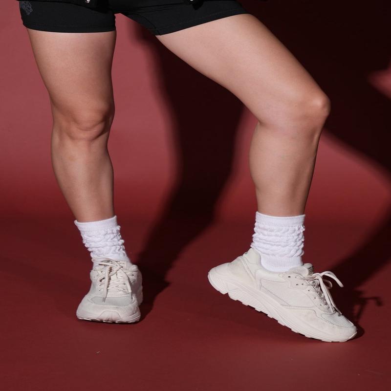 Wolf Patch V2 Comfy Socks in Cream