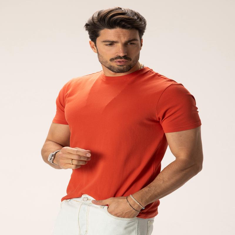 PIQUET BASIC T-SHIRT IN ORANGE
