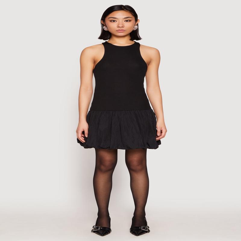 Almost Famous Racerback Tank Bubble Hem Dress