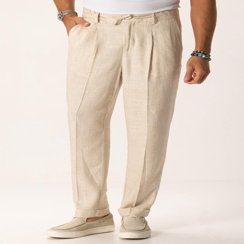 FEDRO PURE LINEN PANTS IN BEIGE