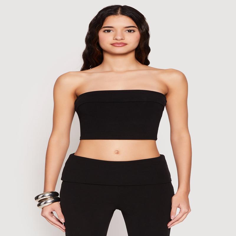 Haute Monde Fold Over Tube Top