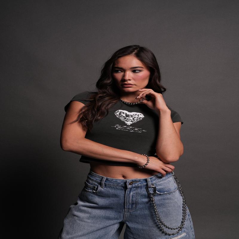 Memento Amore "Baby" Tee in Wolf Gray