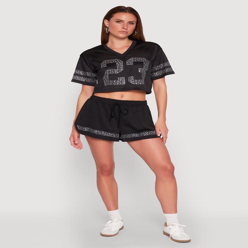 Rhinestone Stripe Shorts