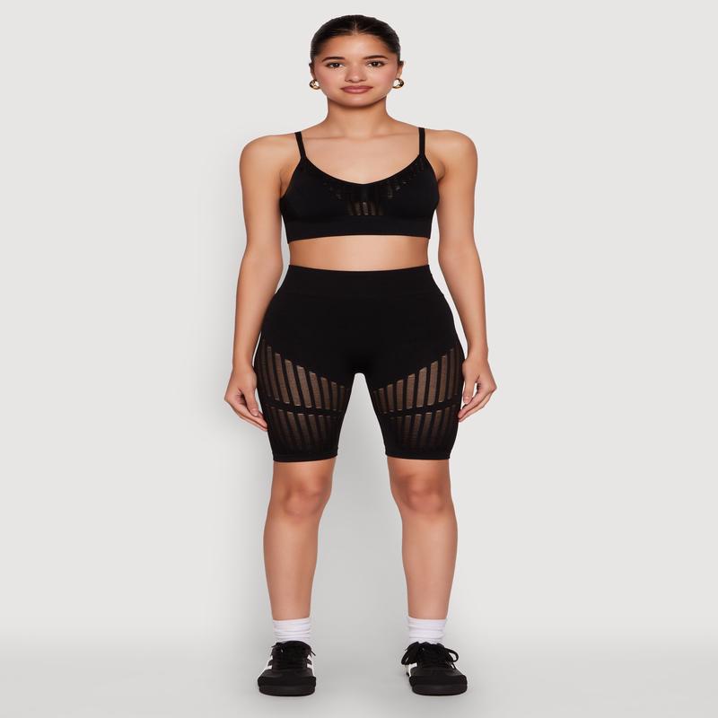 Seamless Laser Cut Biker Shorts