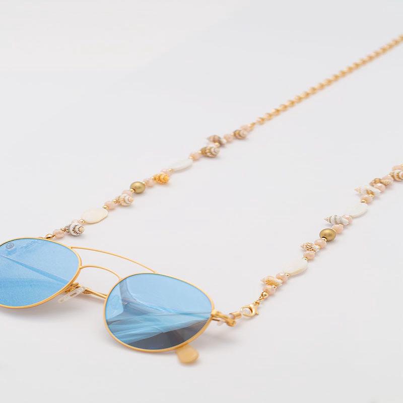 STONES GLASSES LANYARD WITH SHELL CHARMS UNICA