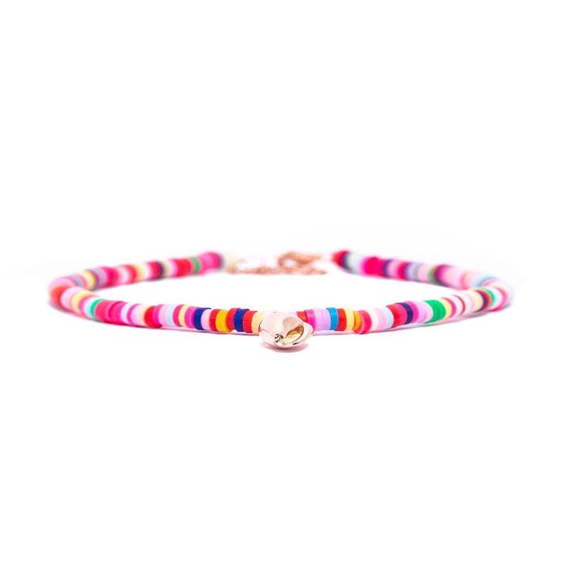 SUMMER BRACELET IN MULTICOLOUR WITH SHELL CHARM