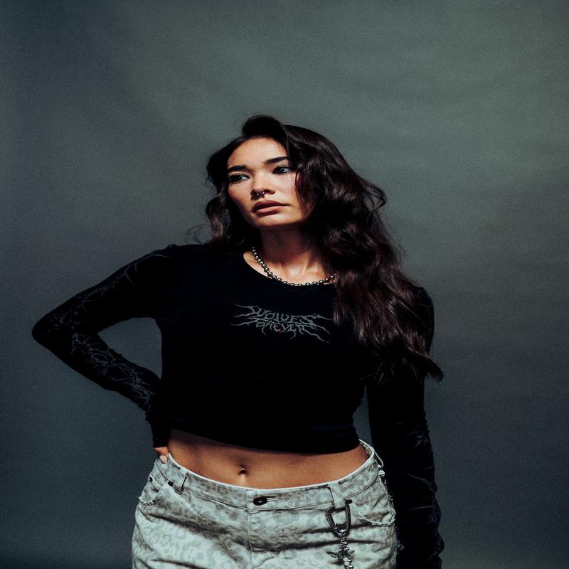 Surrounded by Thorns L/S "Baby" Tee in Black