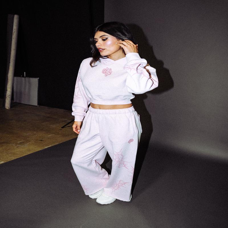 Thorns Rose Hoodie in Blush Pink