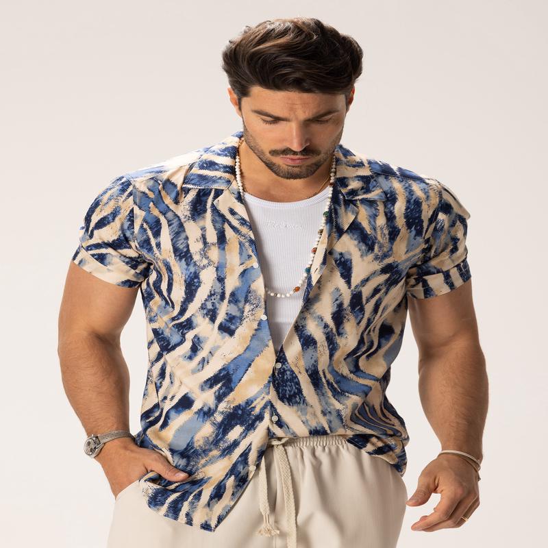 WAVES PRINTED SHIRT IN BLUE