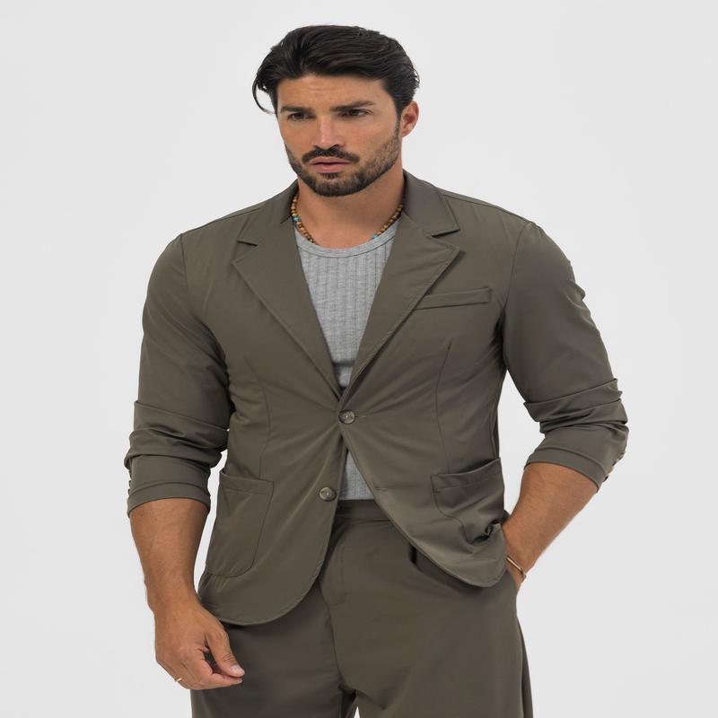 PEDRO TECH SINGLE BREASTED BLAZER IN GREEN