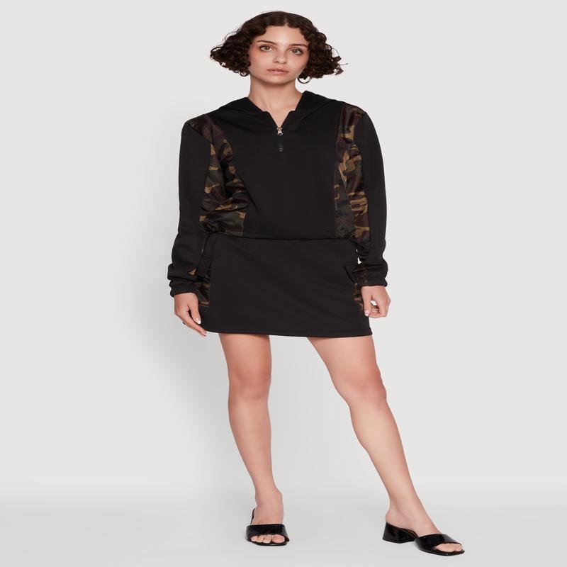 Trendy Drawstring Waist Cargo Skirt