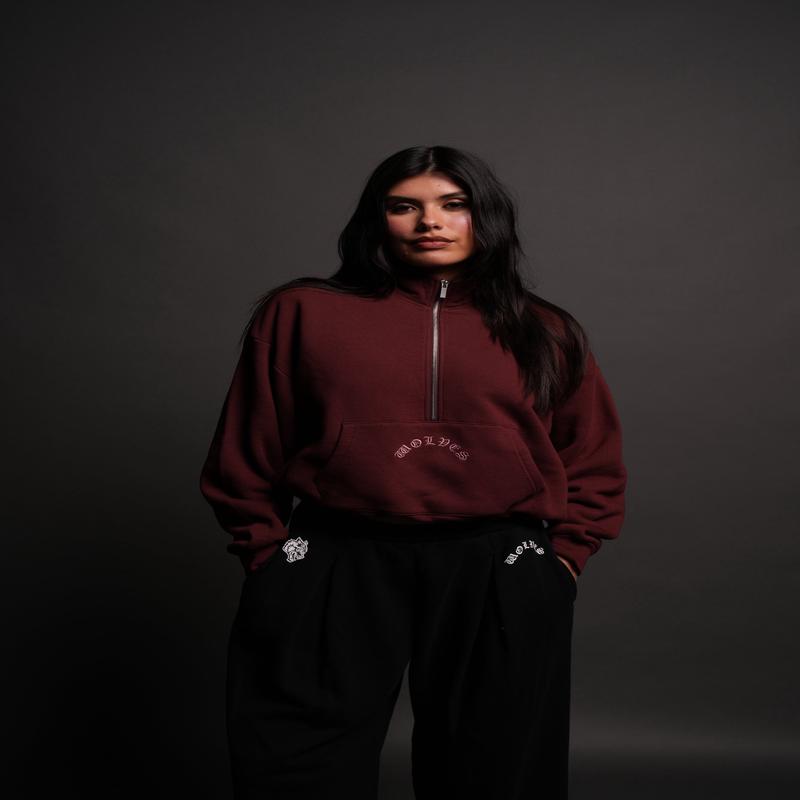 Wolf Chopper Oversized "Everson" Mockneck Sweater in Oxblood