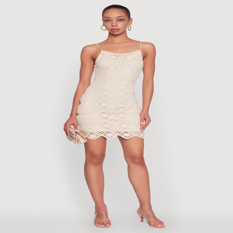 Trendy Patterned Crochet Sleeveless Dress