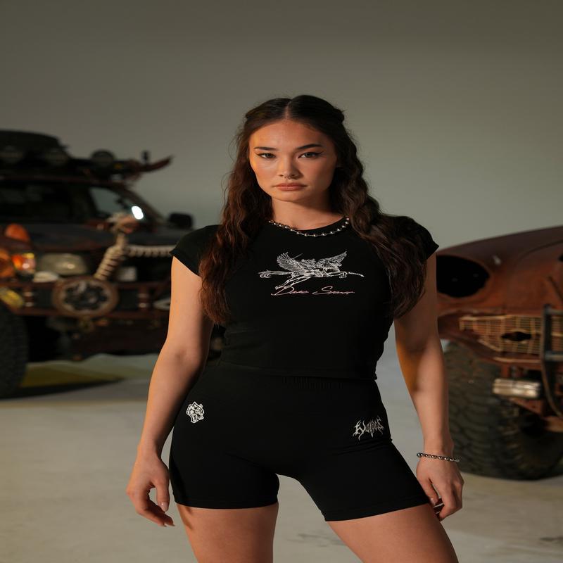 Valkyrie "Baby" Tee in Black