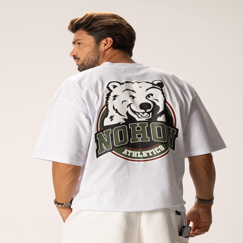 ATH. BEAR PRINTED T-SHIRT IN WHITE