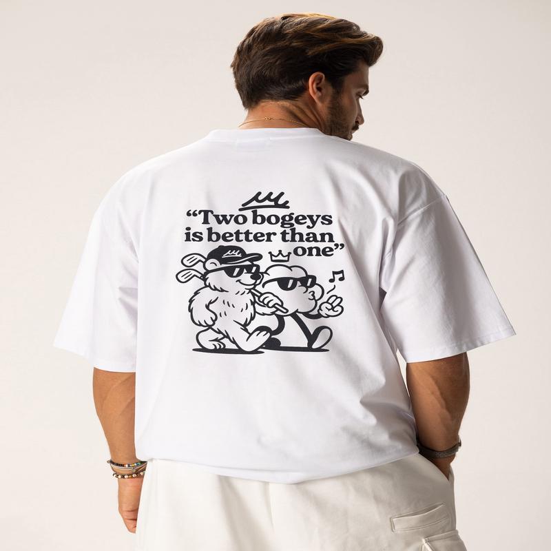 BOGEYS PRINTED T-SHIRT IN WHITE